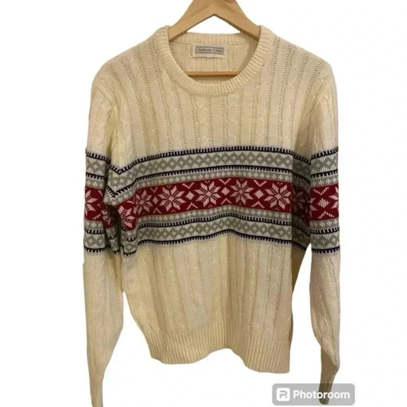 Anderson Little Mens Vintage Faire Isle Pullover Crewneck Sweater - Picture 1 of 5